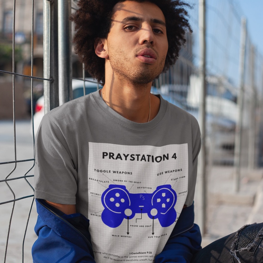 🎮 PRAYStation 4 Men’s T-shirt ✝️